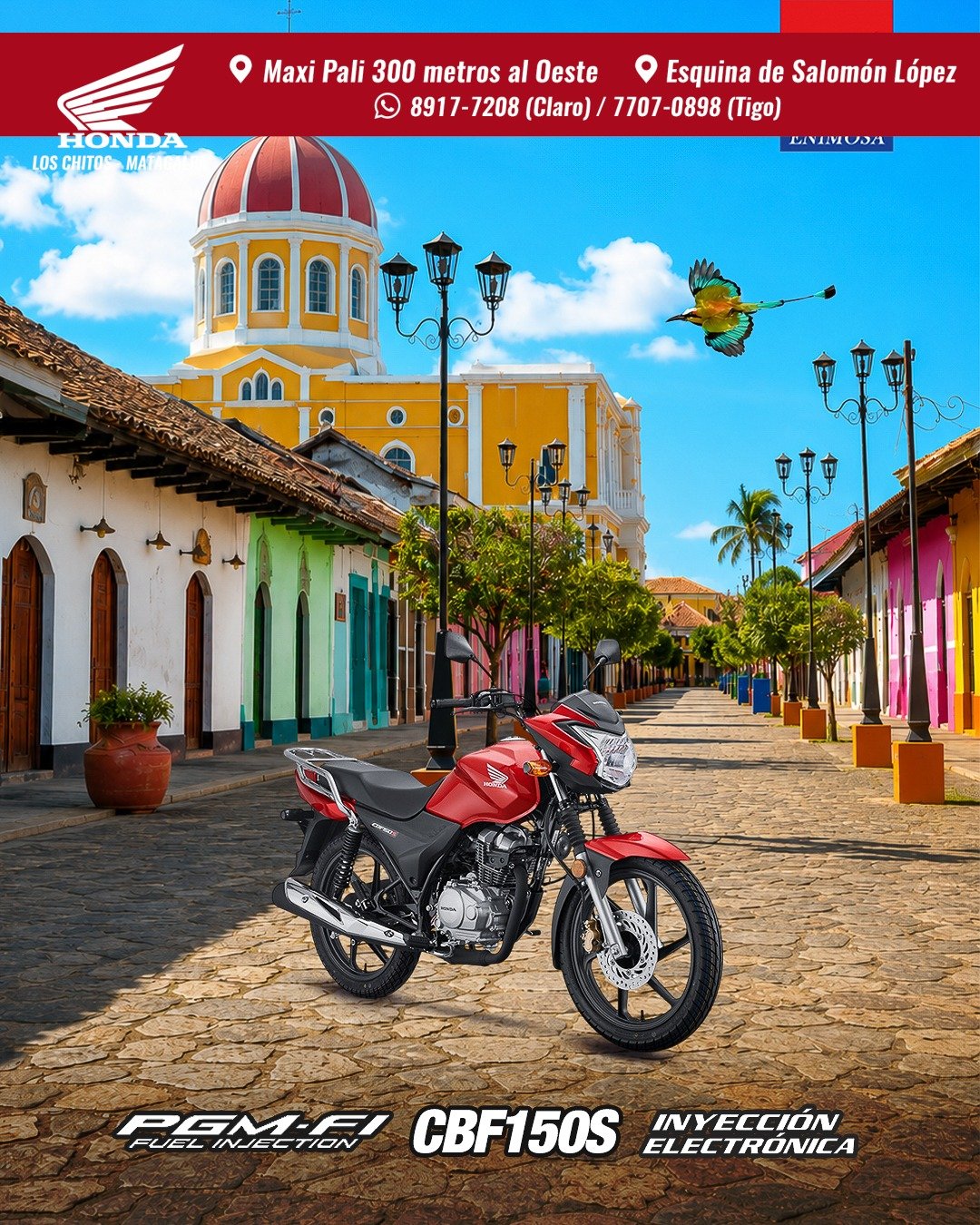 Motocicleta de trabajo y mensajería Honda CBF150S en Matagalpa